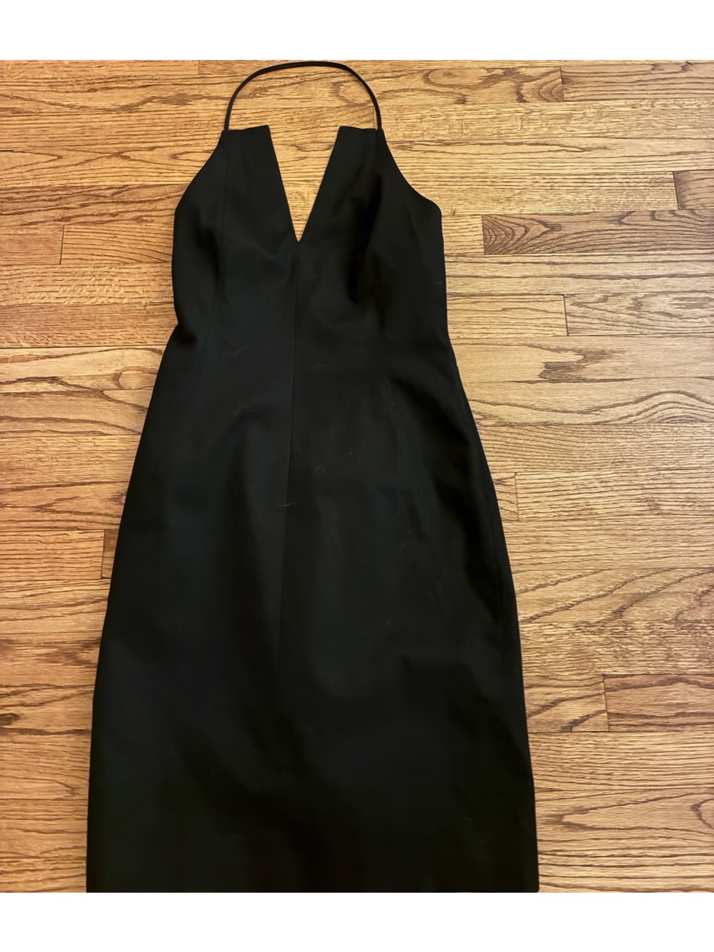 David Meister Strapless Black Halter-Back Evening Dress